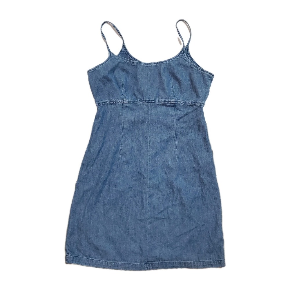 INC International Concepts Vintage Y2K Denim Mini Slip Dress Light Wash Sz 6